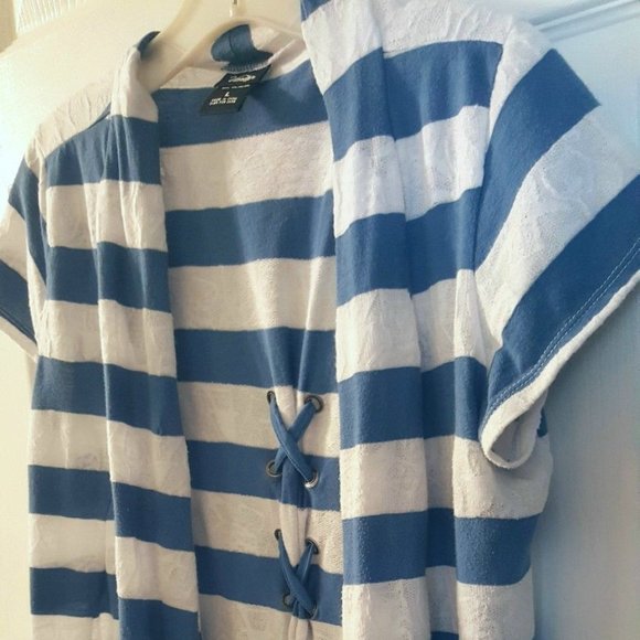 Vanity Open Fly Away Cardigan Striped Laced L - Picture 3 of 7